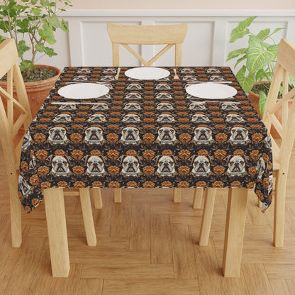 Bloomingly Bulldogistic Bouquet Tablecloth