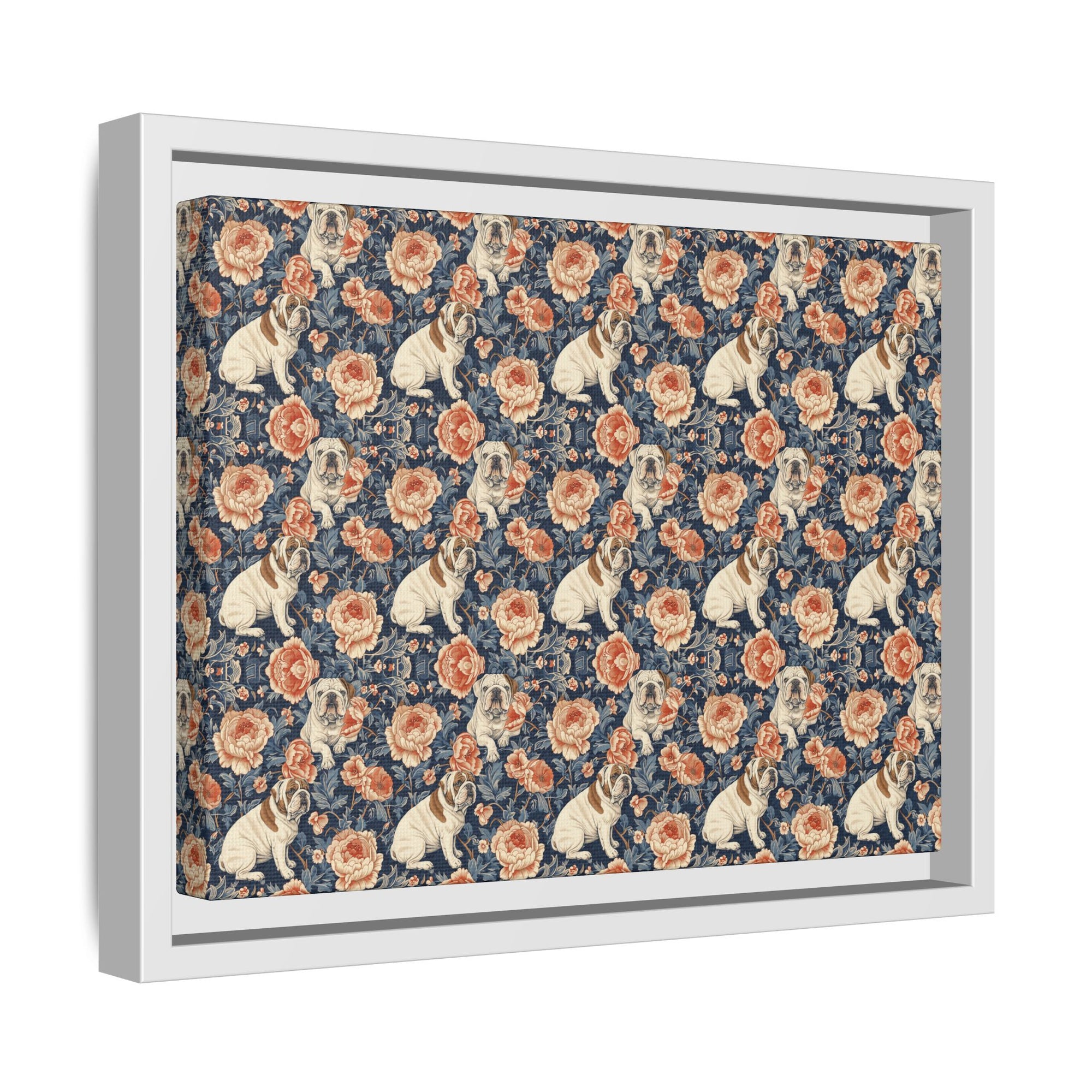 Blooming Bulldog Beauty Matte Canvas, Framed