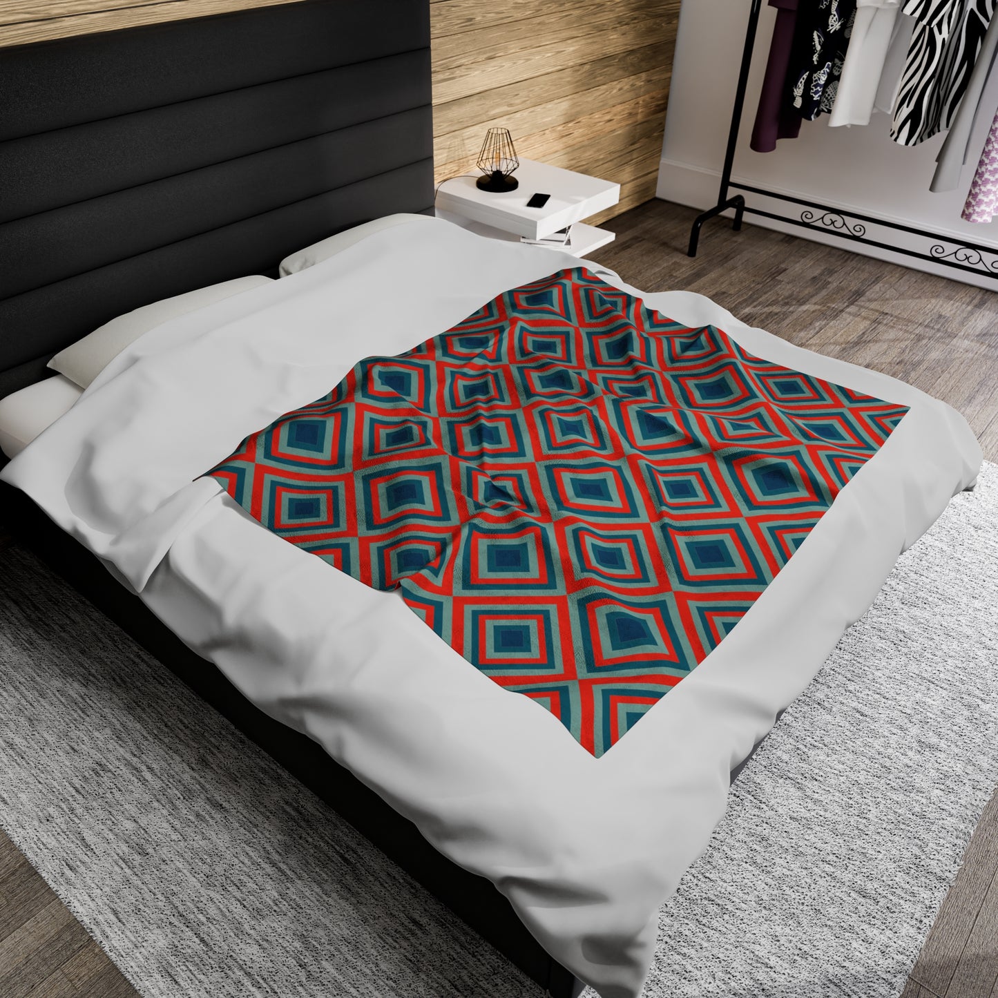 Groovy Diamond Velveteen Plush Blanket