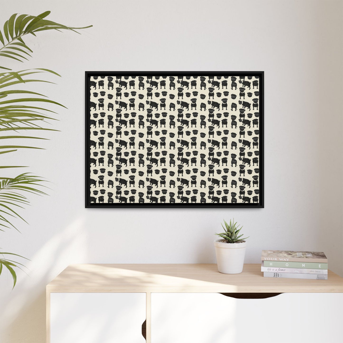 Puggie Pout Perfection Matte Canvas, Framed