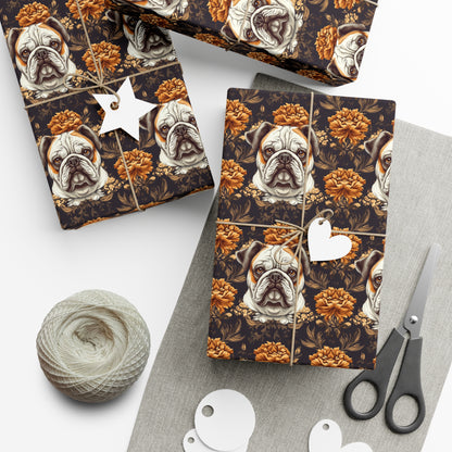 Bloomingly Bulldogistic Bouquet Gift Wrap Papers