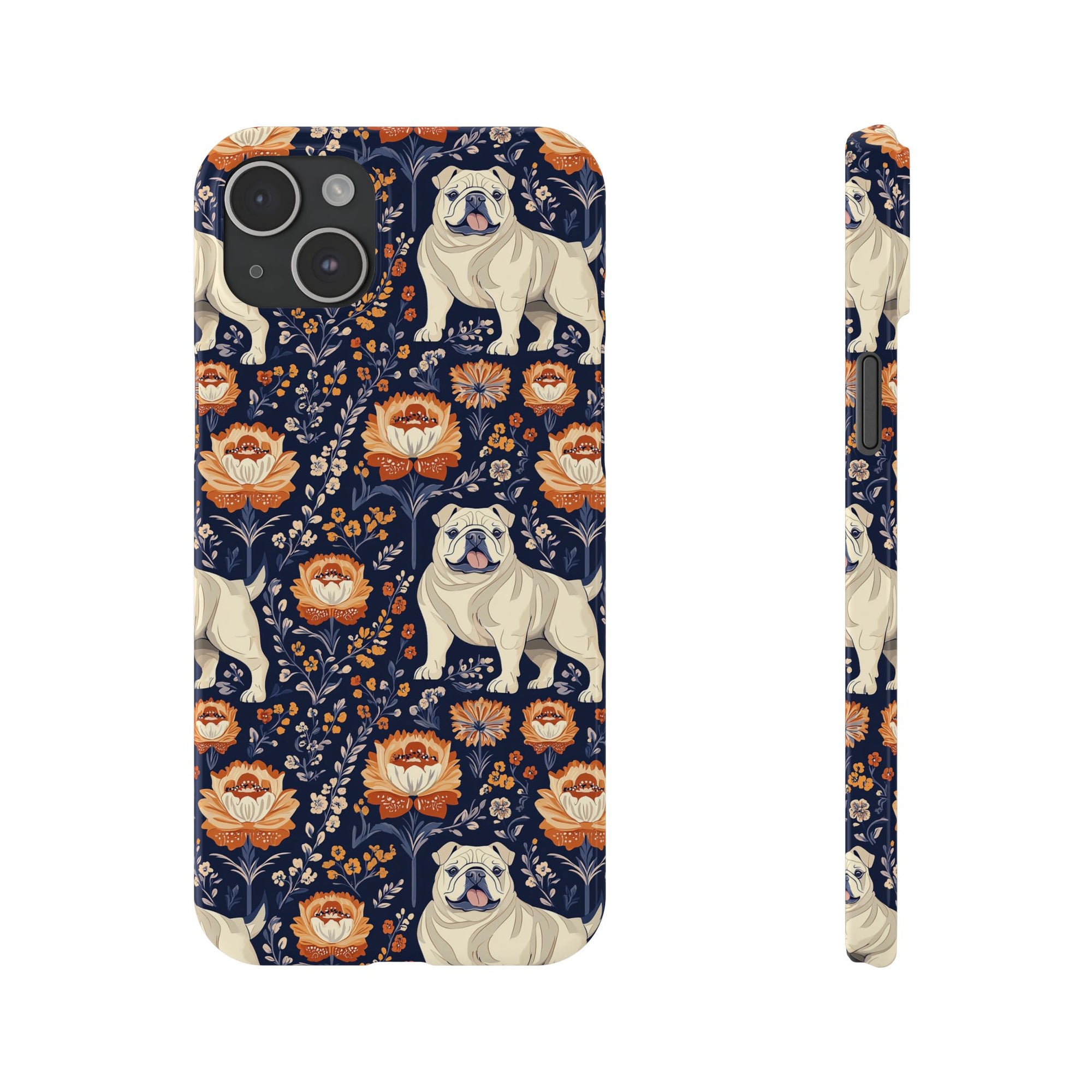 Bulldog Blossom Bonanza Slim Phone Cases