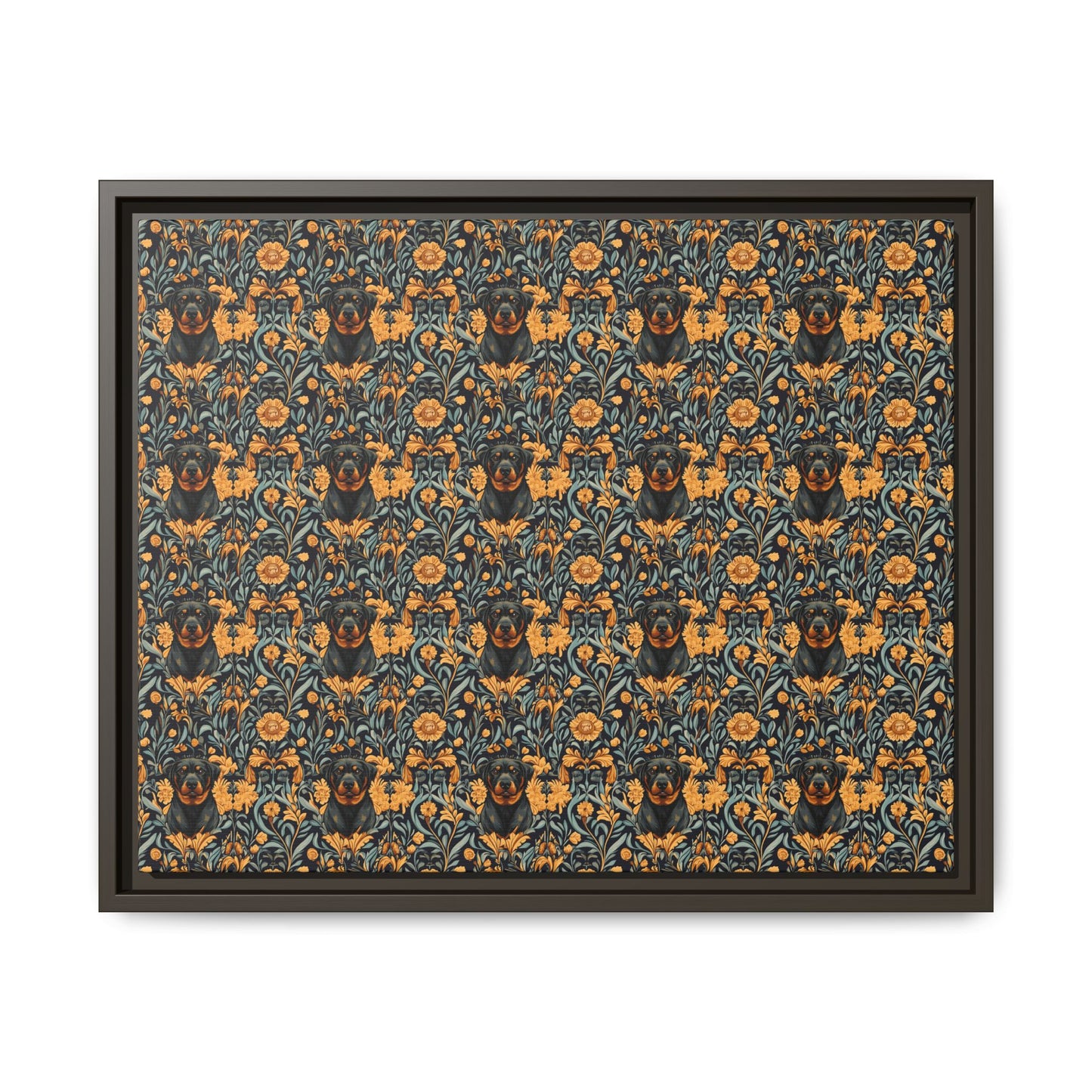 Ruffle Rottie Glamourific Matte Canvas, Framed