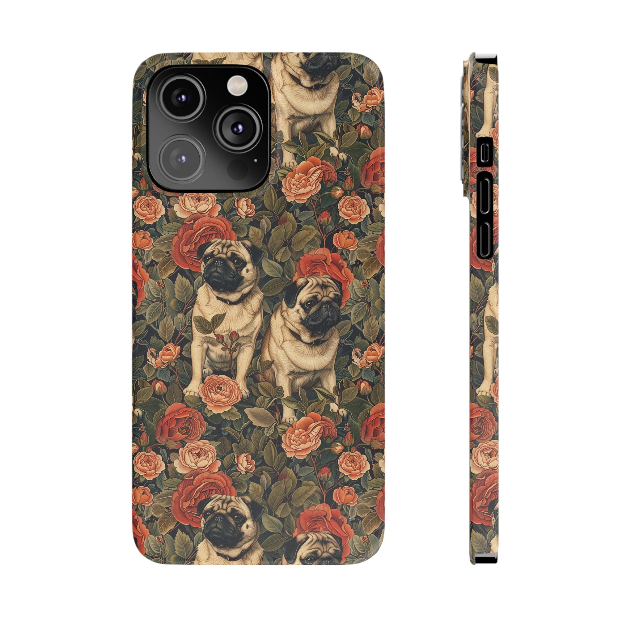 Blooming Pug Paradise Slim Phone Cases