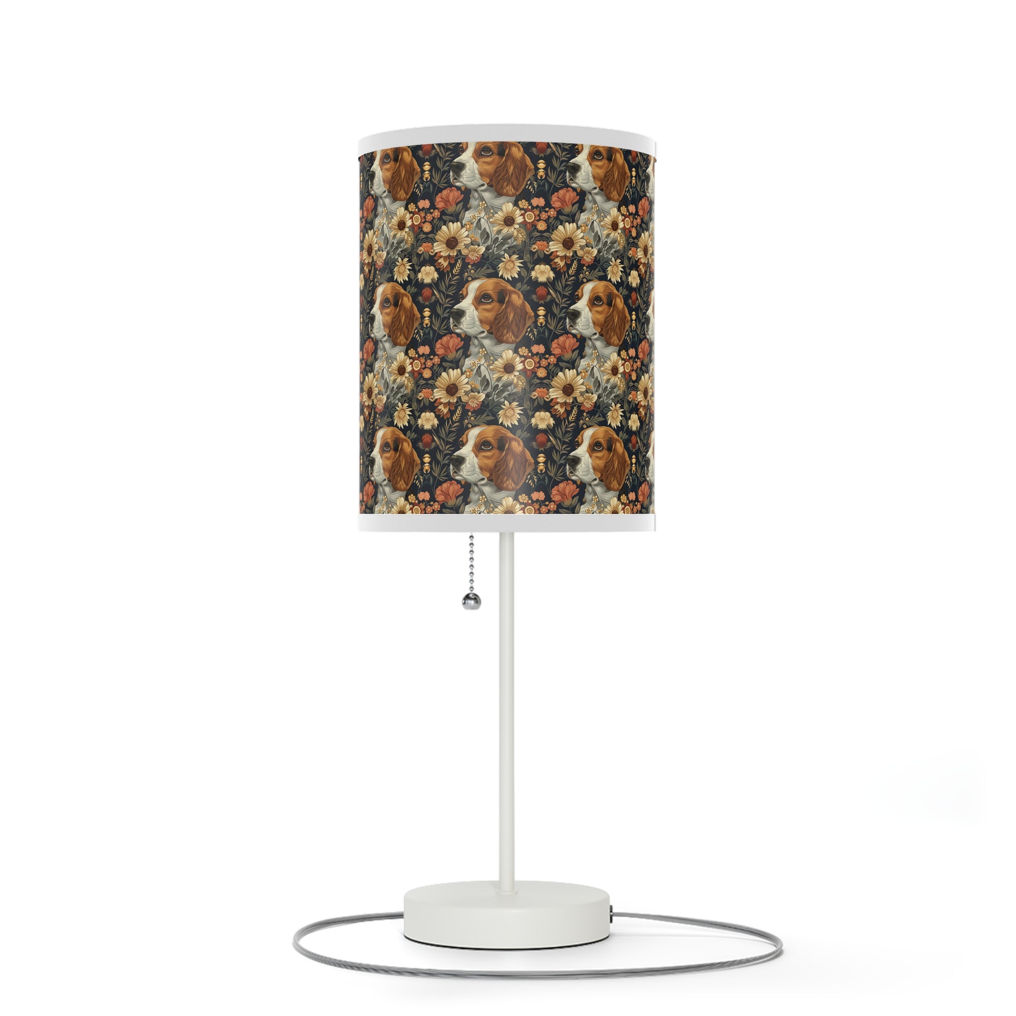 Beagle Blossoms Lamp on a Stand