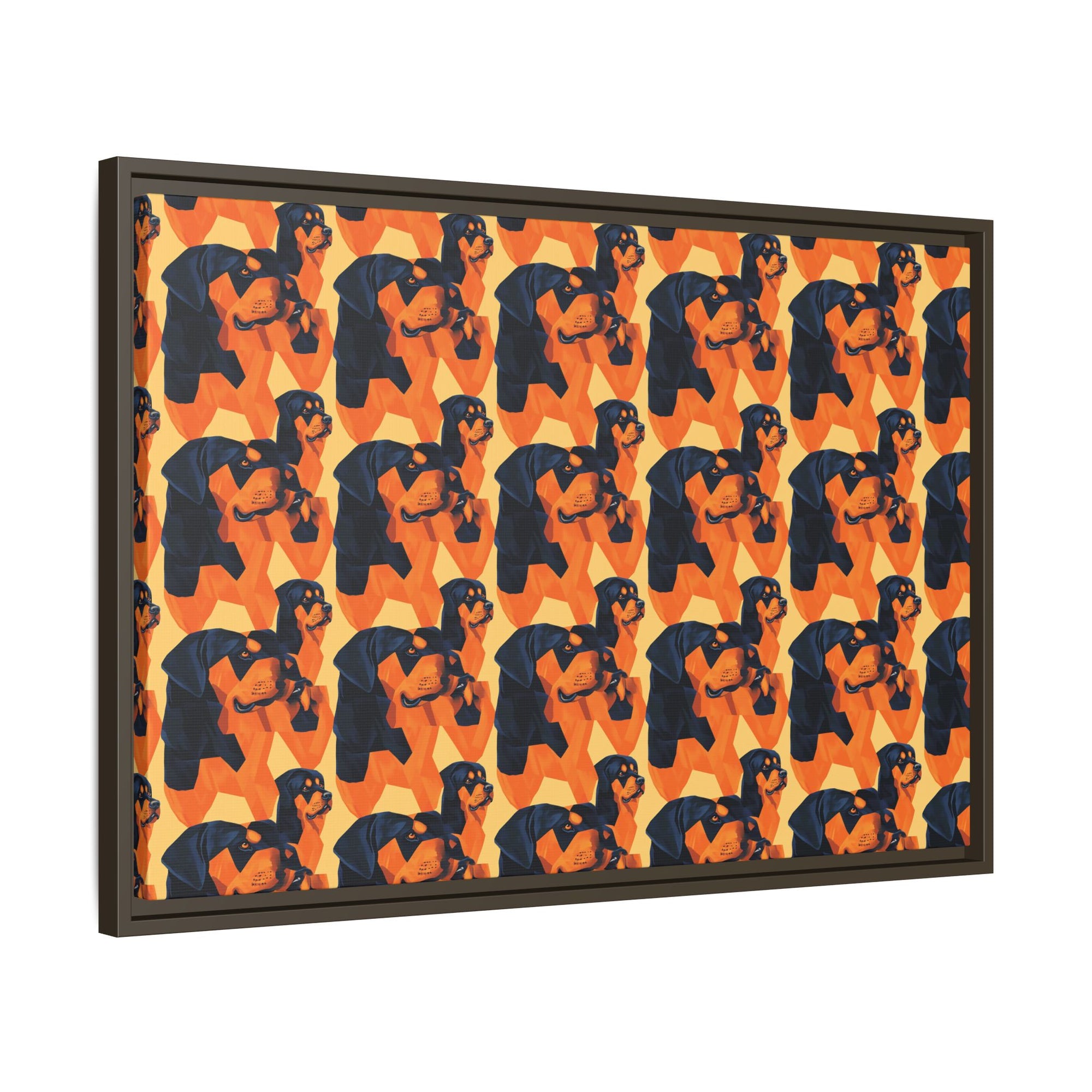 Rottweiler Chic Pawsitivity Matte Canvas, Framed