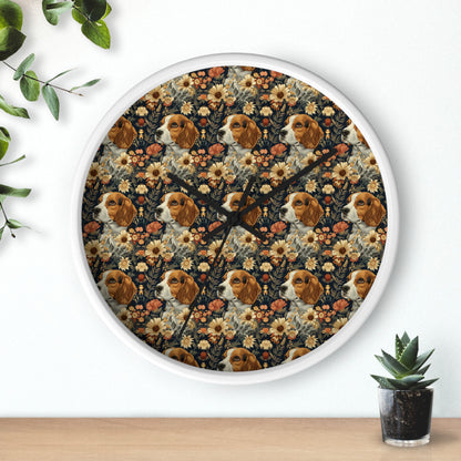 Beagle Blossoms Wall Clock