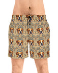 Bowtie Boxer Bliss Men's Mid-Length Swim Shorts