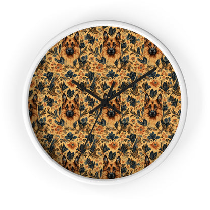 Autumnal German Shepherd Glamour Wall Clock