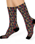 Chic Canine Checkmate - Frenchie Edition Cushioned Crew Socks