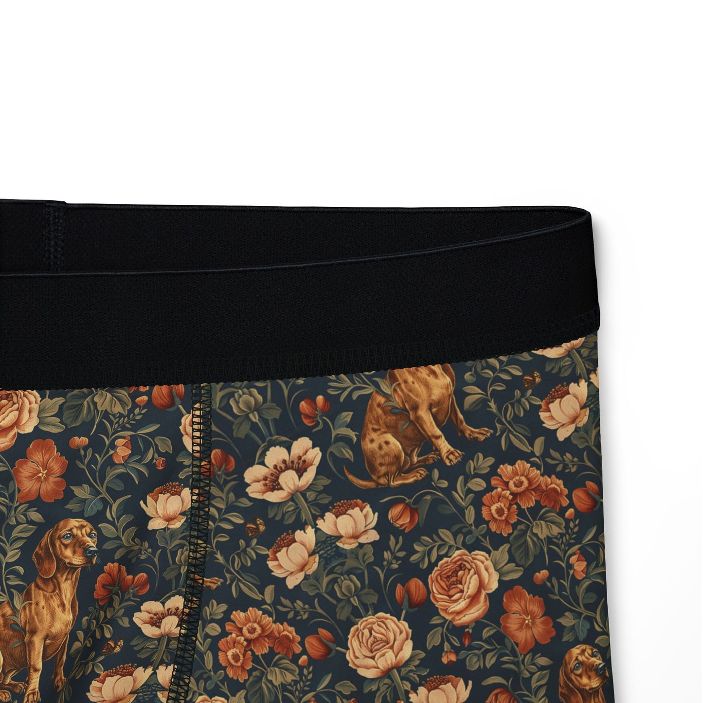 Dazzling Dachsund Blossoms & Foliage Men's Boxers