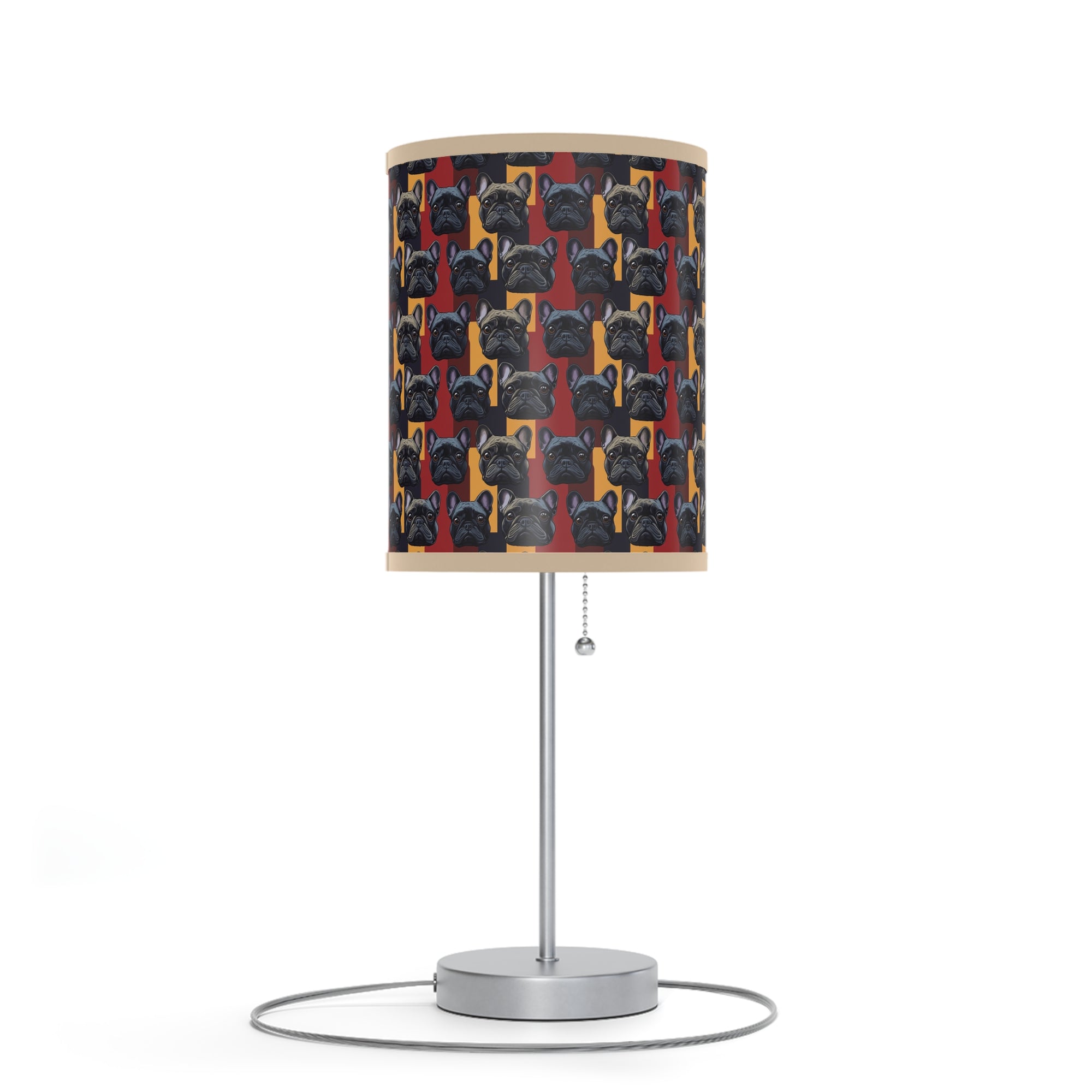 Chic Canine Checkmate - Frenchie Edition Lamp on a Stand