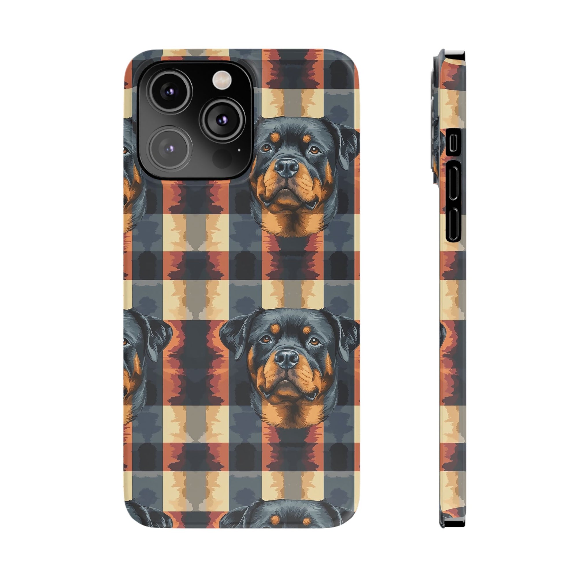 Pawsome Rottweiler Royalty Plaid Slim Phone Cases