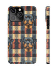 Pawsome Rottweiler Royalty Plaid Slim Phone Cases