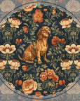 Dazzling Dachsund Blossoms & Foliage Ceramic Coaster