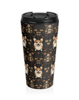 Nighttime Corgi Glow Stride Stainless Steel Travel Mug