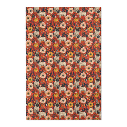 Pugs and Poppies Heritage Rug