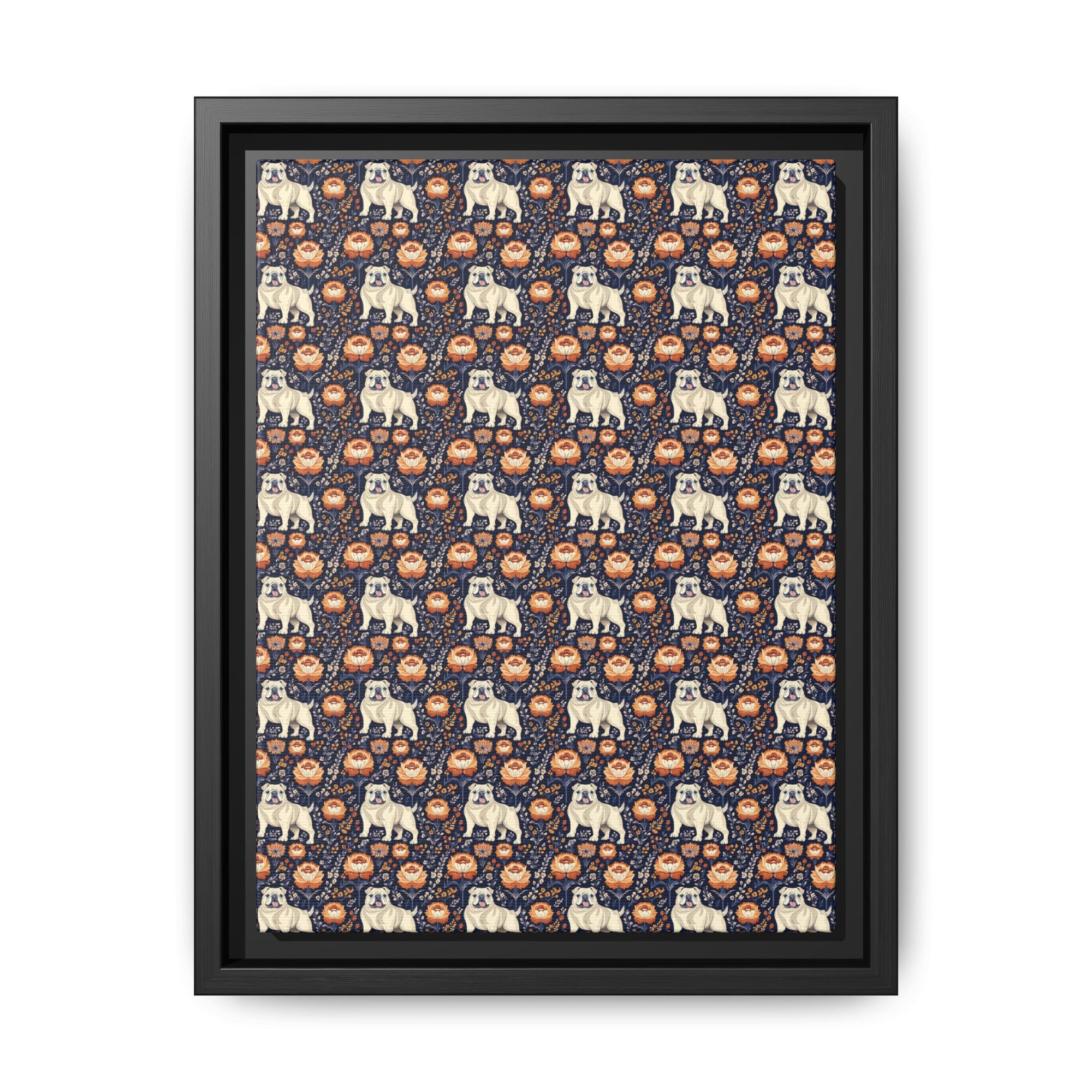 Bulldog Blossom Bonanza Matte Canvas, Framed