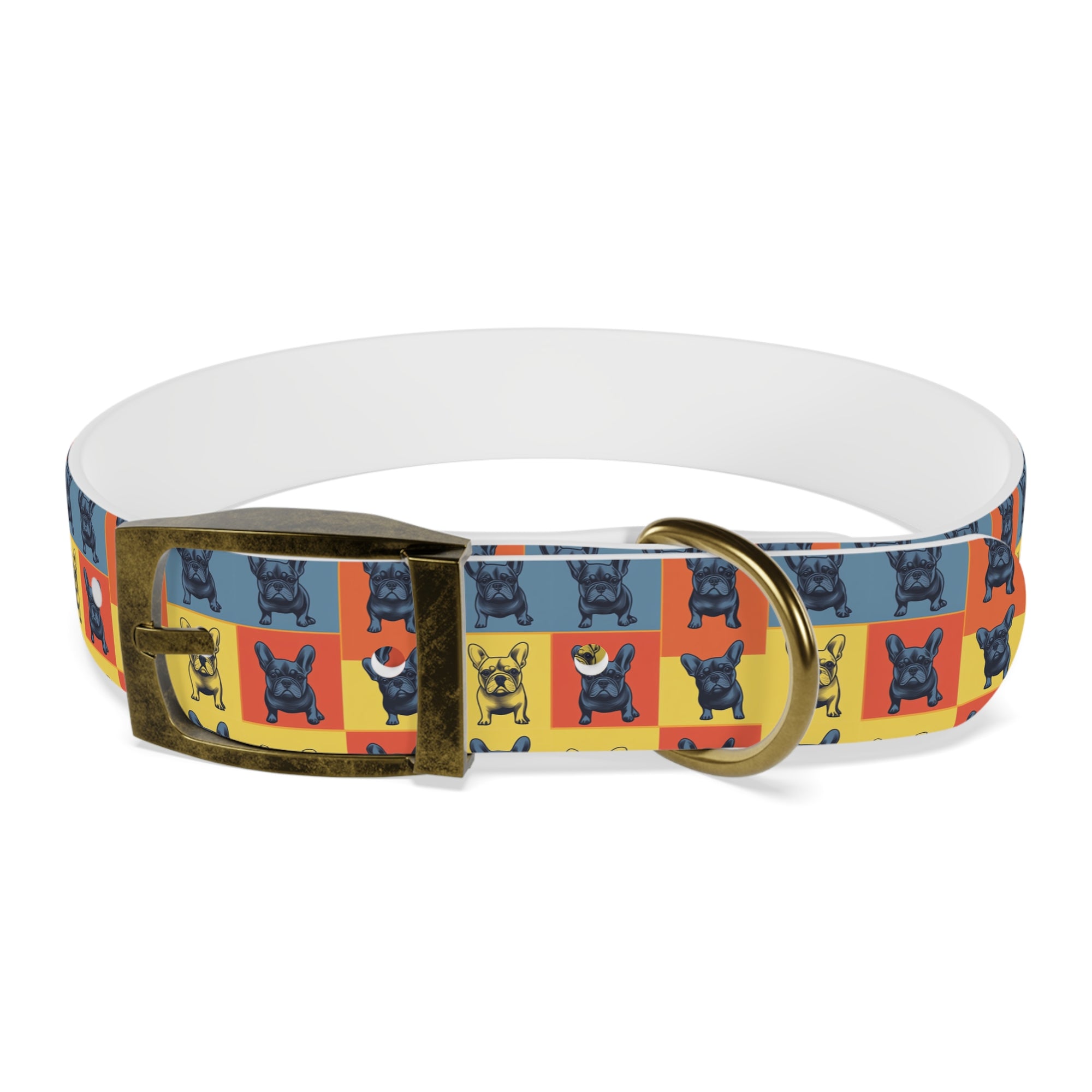 Frenchie Pop Art Pawfection Grid Dog Collar