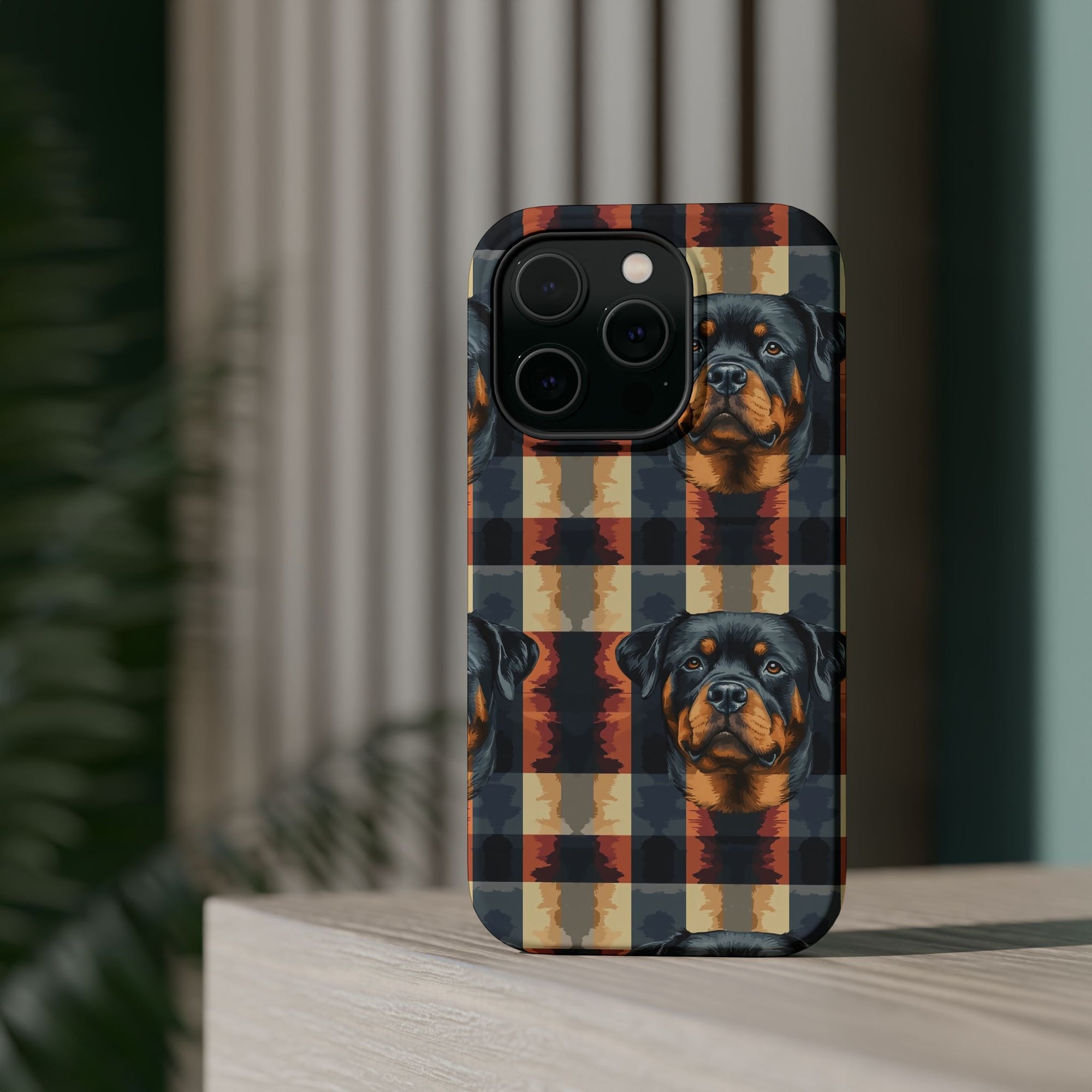 Pawsome Rottweiler Royalty Plaid Magnetic Tough Cases