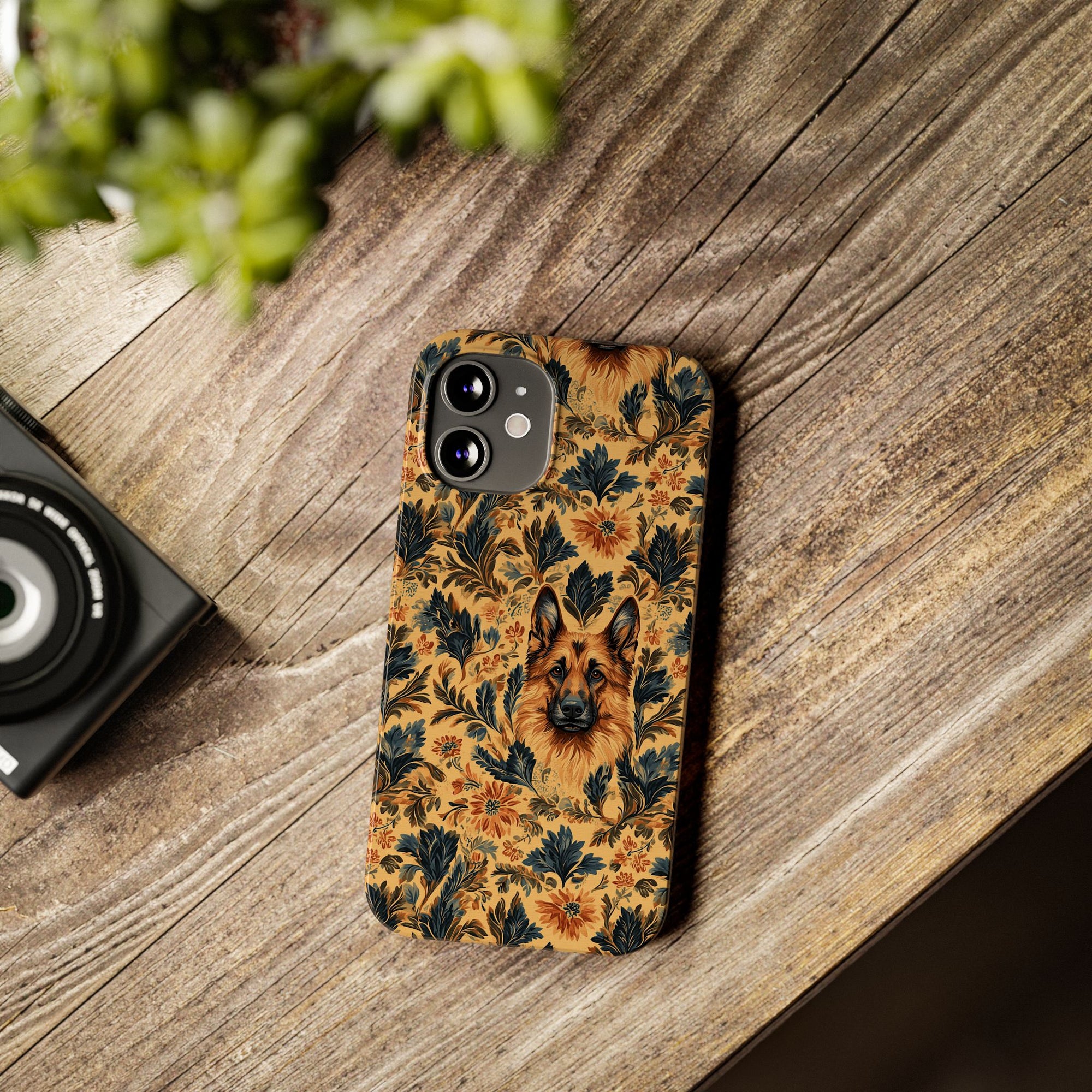 Autumnal German Shepherd Glamour Slim Phone Cases