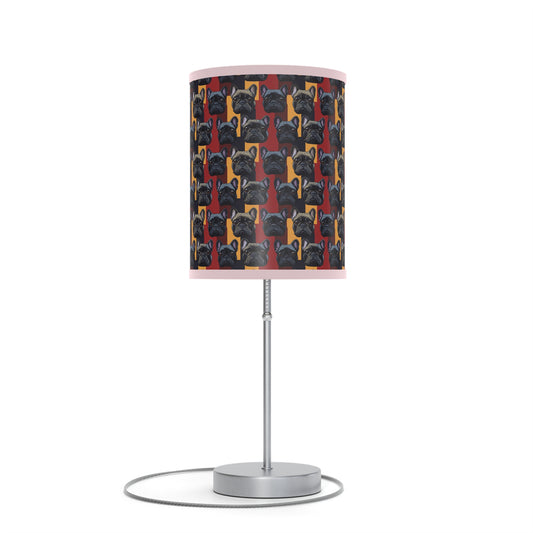 Chic Canine Checkmate - Frenchie Edition Lamp on a Stand