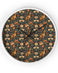 Dazzling Dachsund Blossoms & Foliage Wall Clock