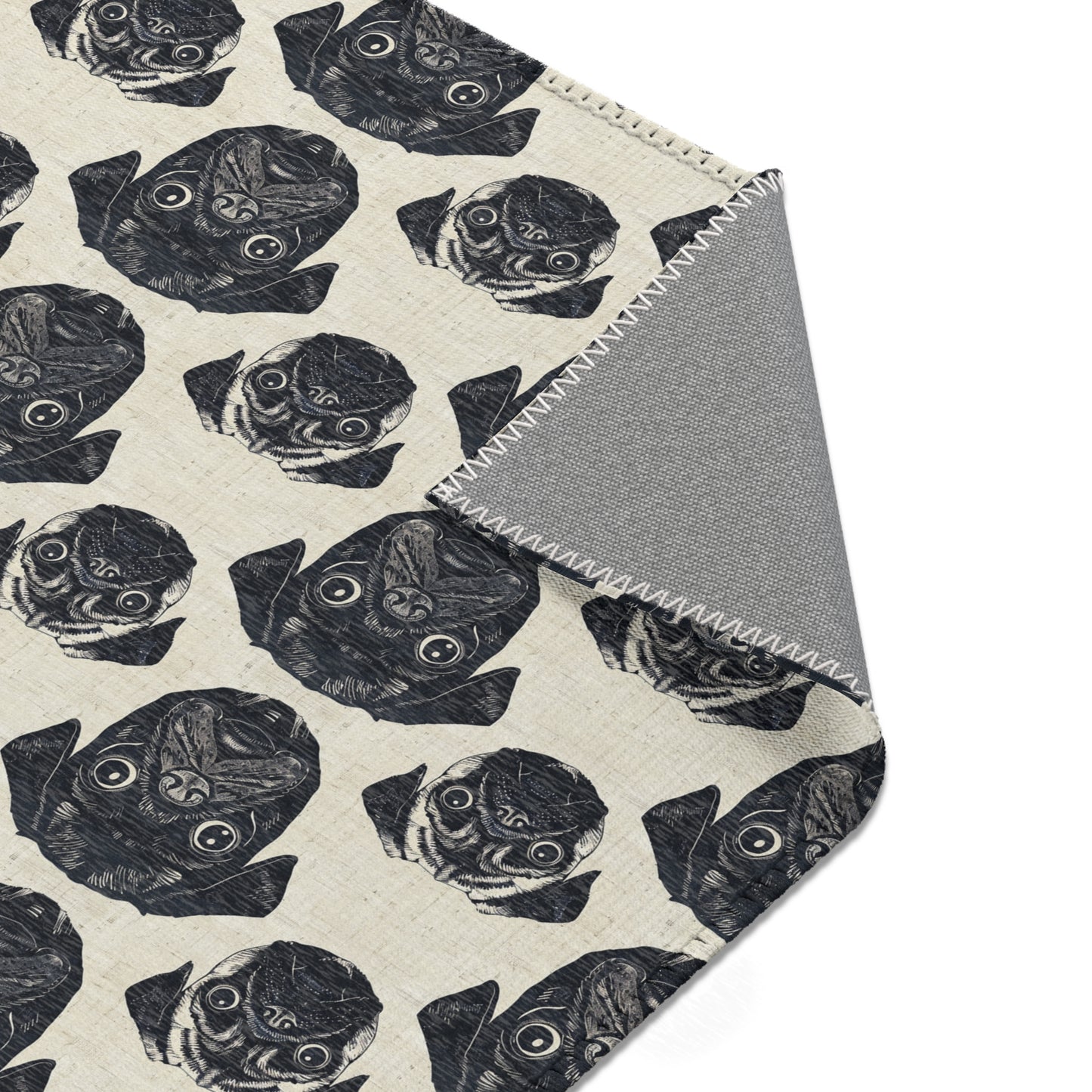 Pug Pizzazz - Modern Geometric Pug Pattern Area Rug