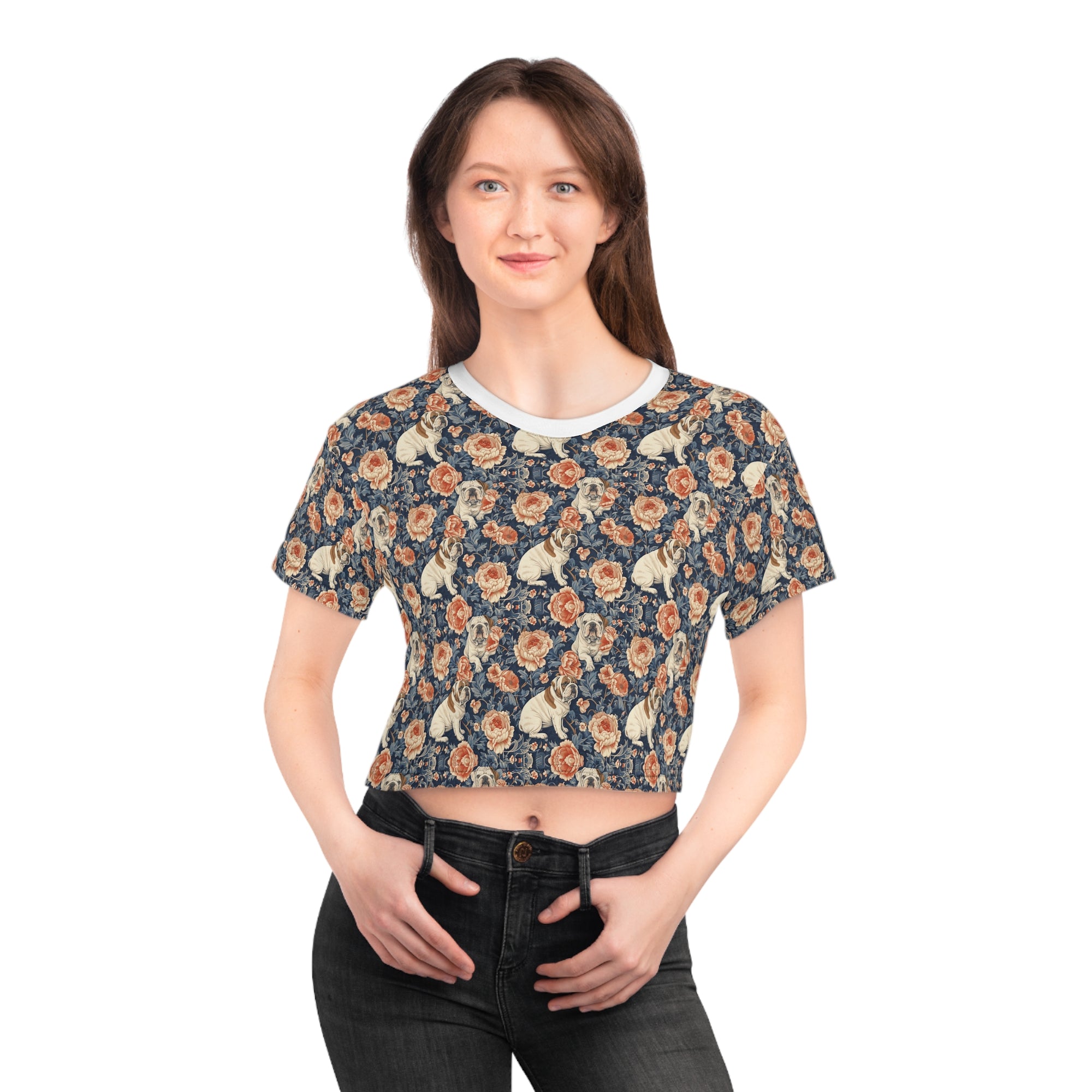 Blooming Bulldog Beauty Crop Tee