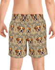 Bowtie Boxer Bliss Men's Mid-Length Swim Shorts