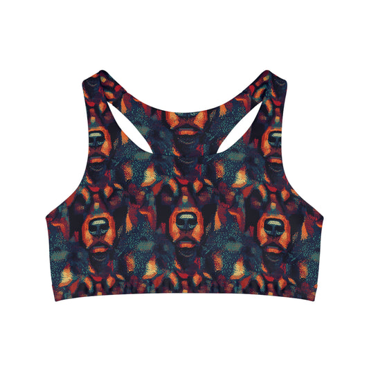 Rustic Rottie Charm Seamless Sports Bra