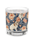 Blooming Bulldog Beauty Rocks Glass