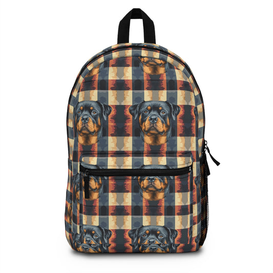 Pawsome Rottweiler Royalty Plaid Backpack