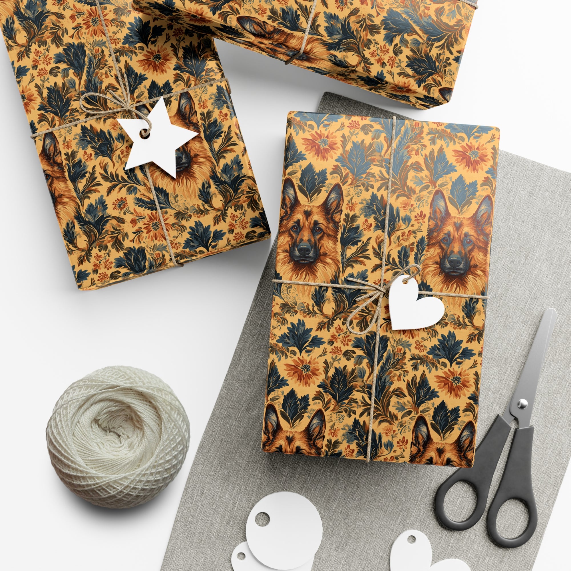 Autumnal German Shepherd Glamour Gift Wrap Papers