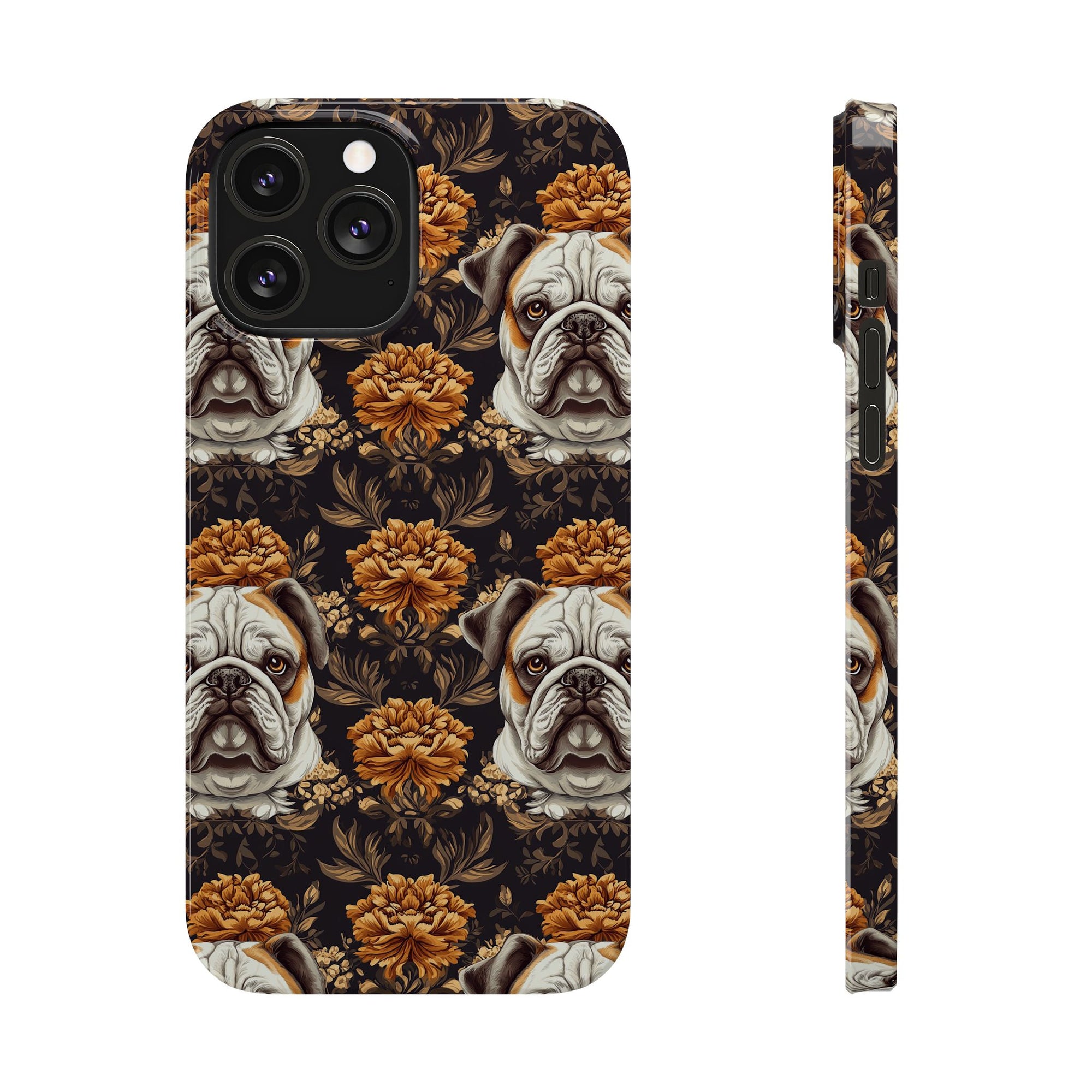 Bloomingly Bulldogistic Bouquet Slim Phone Cases