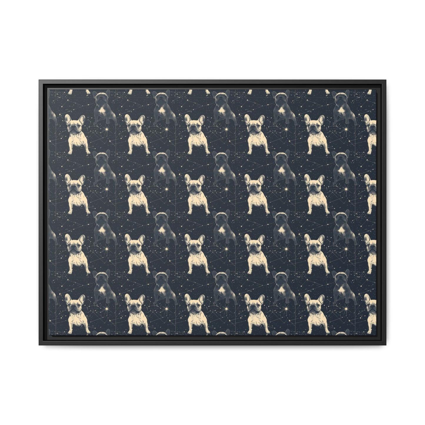 Frenchie Celestial Soar Matte Canvas, Framed