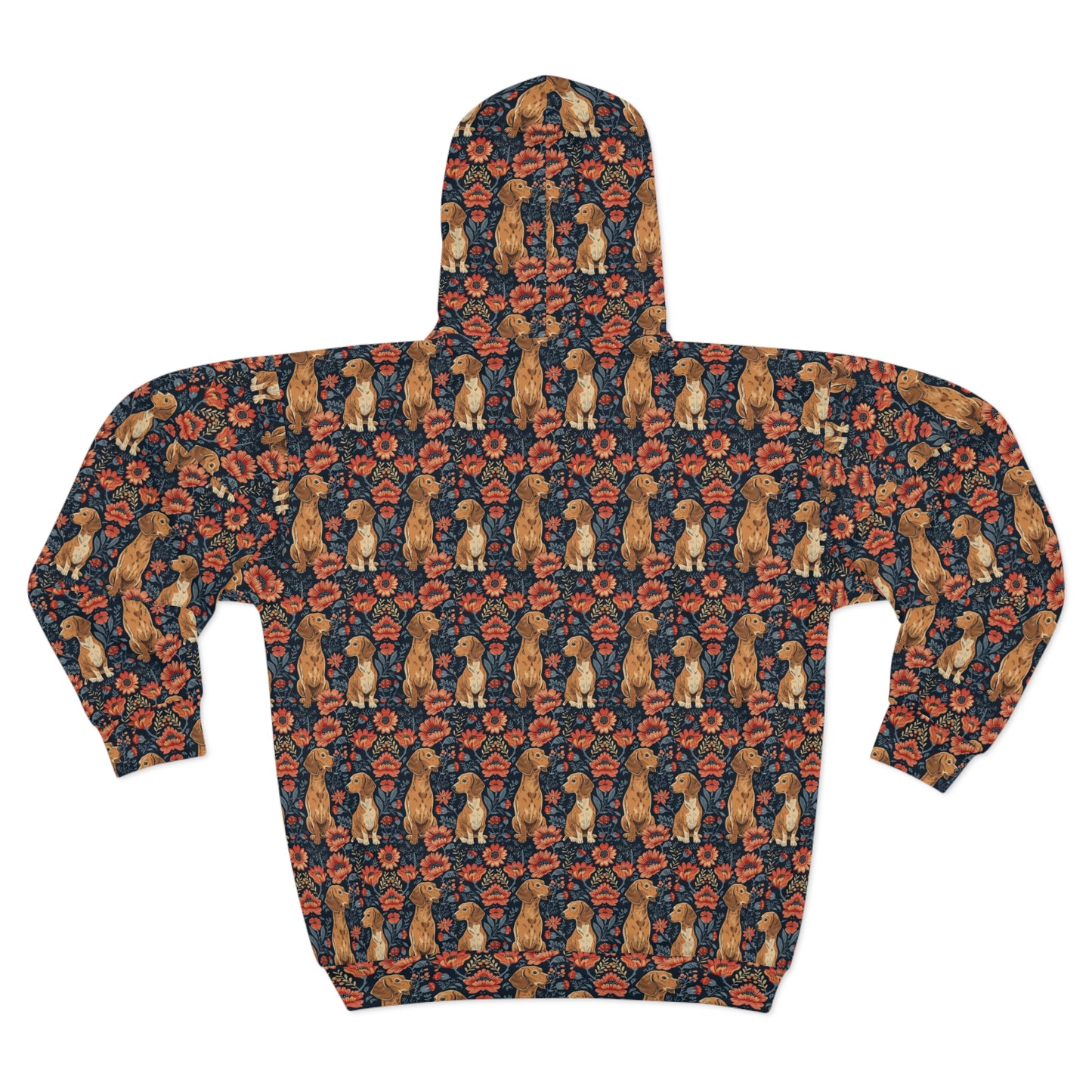 Floral Pawsome Dachsund Delight Unisex Zip Hoodie