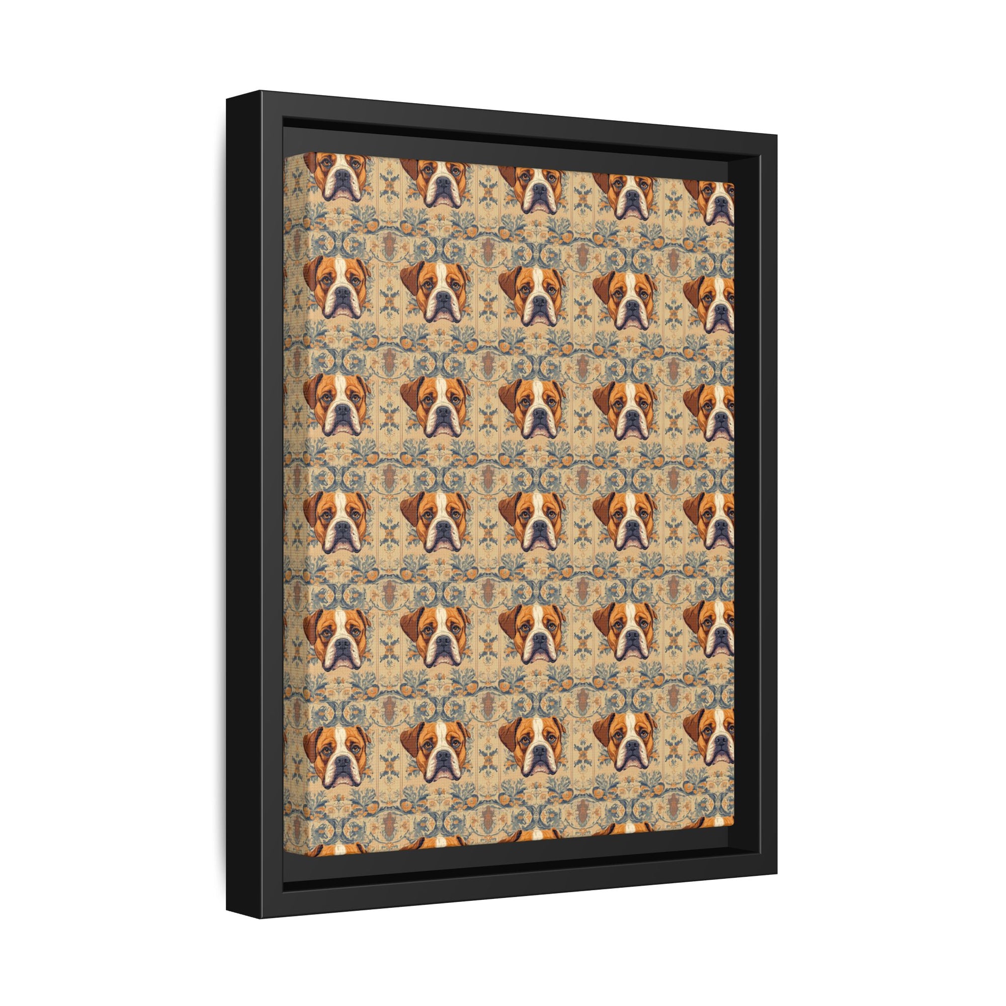 Bowtie Boxer Bliss Matte Canvas, Framed