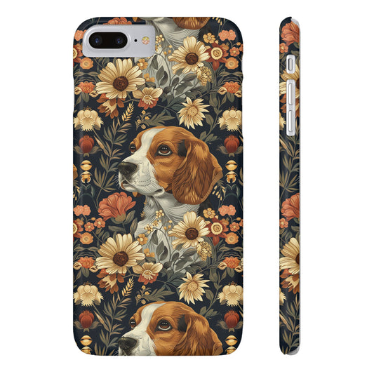 Beagle Blossoms Slim Phone Cases