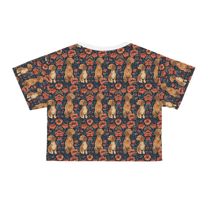 Floral Pawsome Dachsund Delight Crop Tee