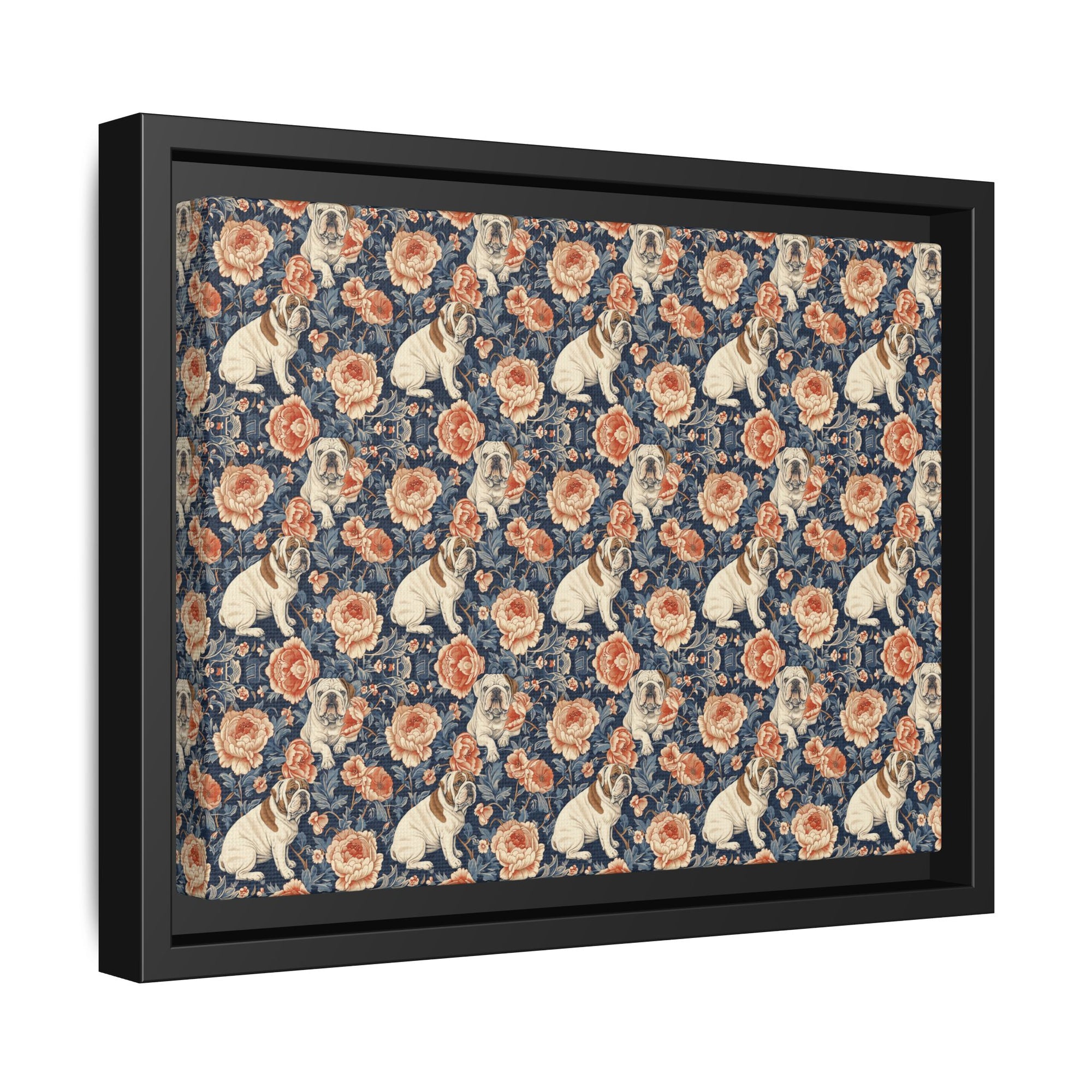 Blooming Bulldog Beauty Matte Canvas, Framed