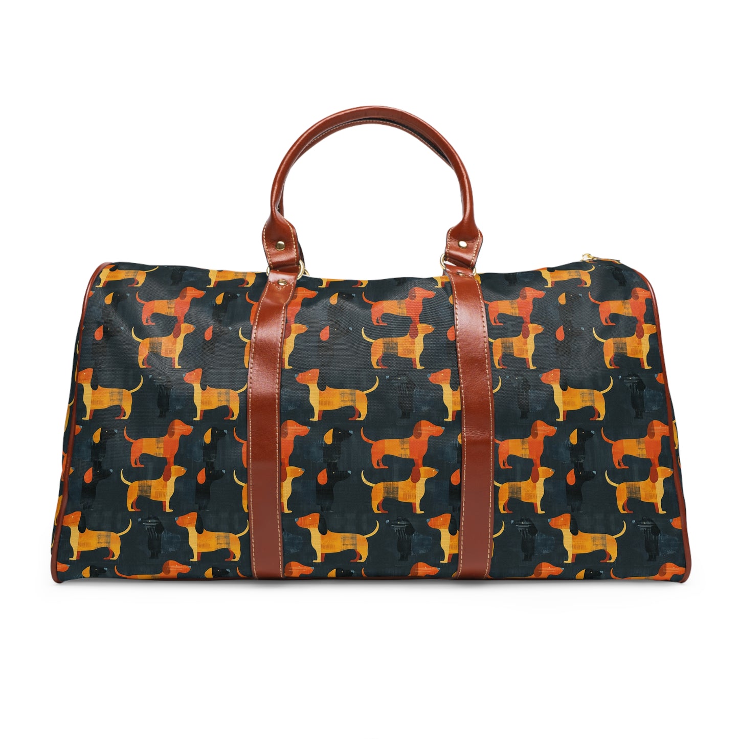 Dapper Dachshund Noir Glow Waterproof Travel Bag