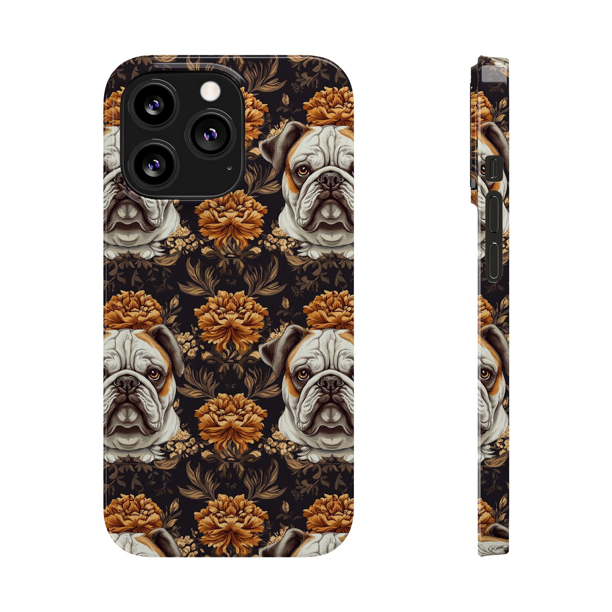 Bloomingly Bulldogistic Bouquet Slim Phone Cases