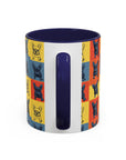 Frenchie Pop Art Pawfection Grid Accent Coffee Mug