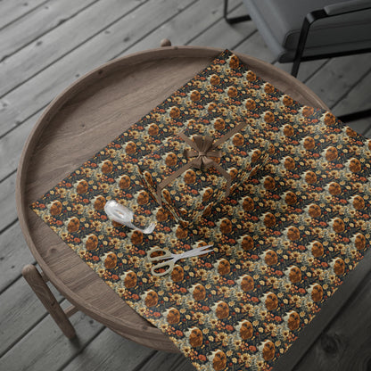 Beagle Blossoms Wrapping Paper