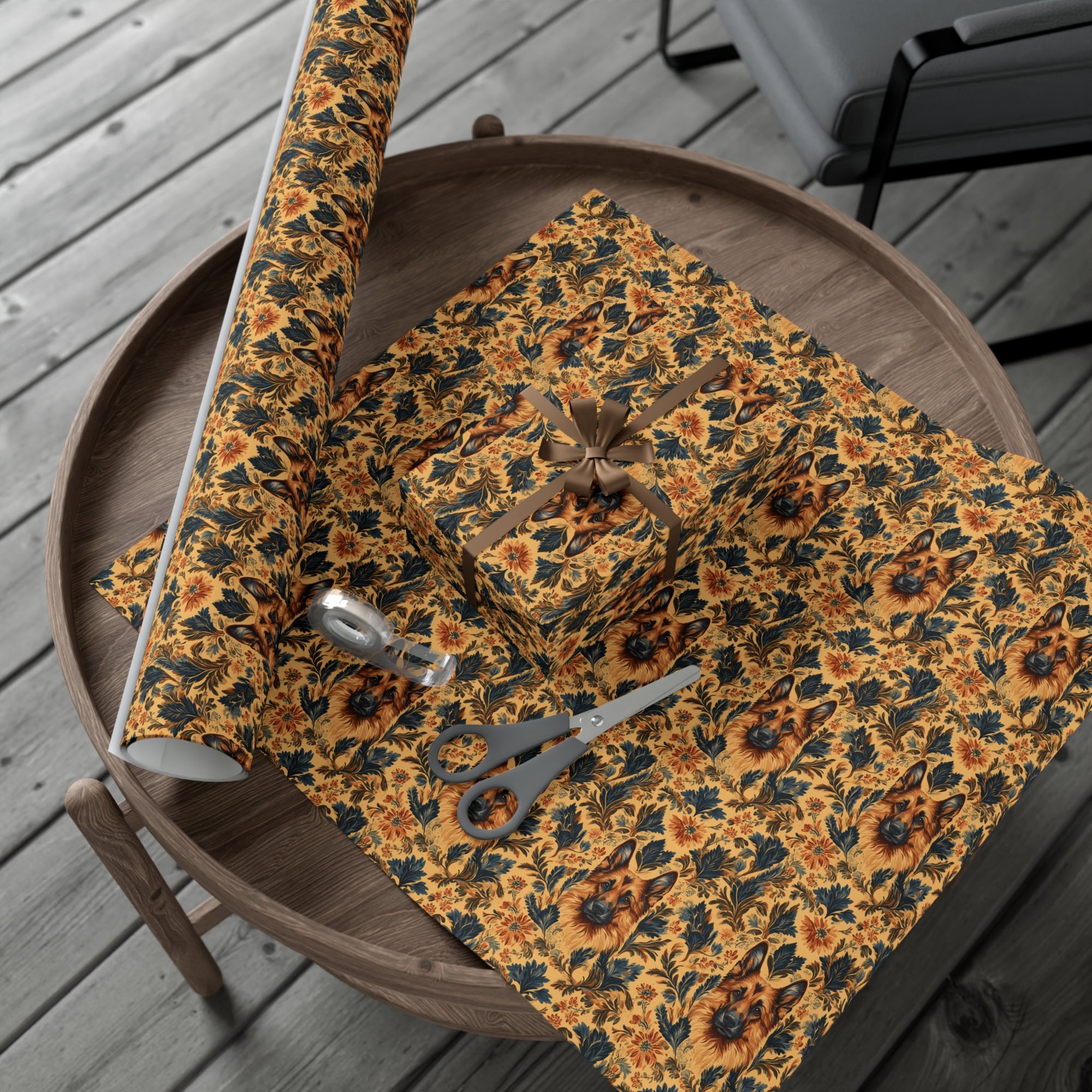 Autumnal German Shepherd Glamour Gift Wrap Papers