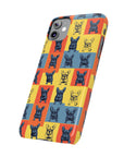 Frenchie Pop Art Pawfection Grid Slim Phone Cases