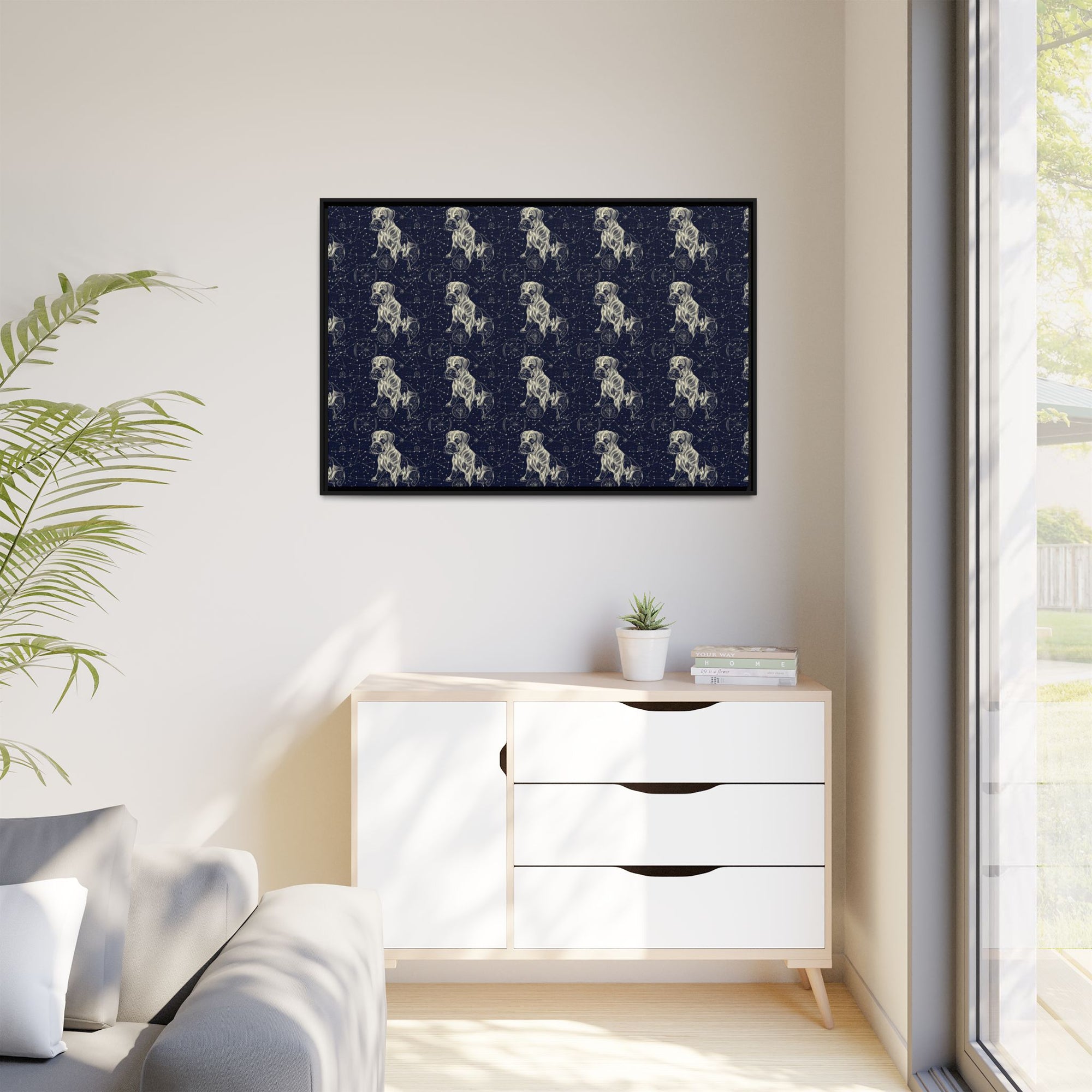 Celestial Boxer Bliss Matte Canvas, Framed