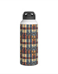 Pawsome Rottweiler Royalty Plaid Stainless Steel Water Bottle