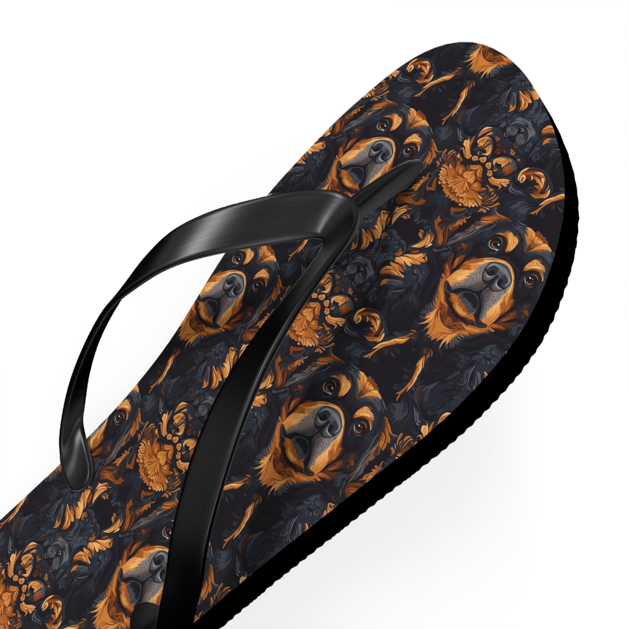 Modern Rottweiler Royalty Flip Flops